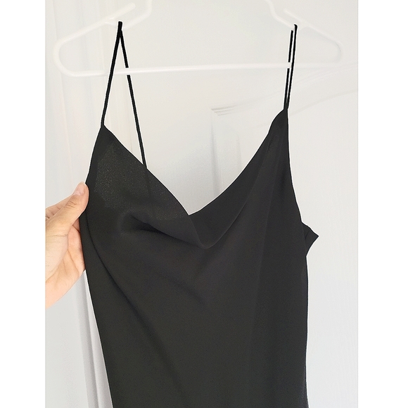 Black spaghetti strap evening gown, size 8 - Picture 3 of 3